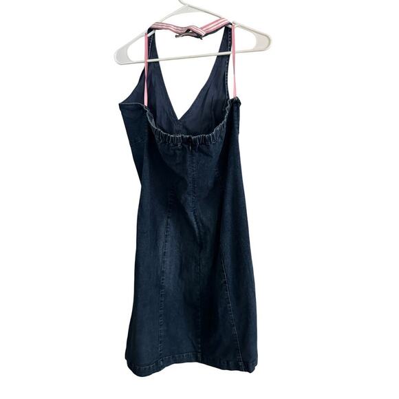 Vintage Tommy Hilfiger Women's Halter Neck Denim Jean Dress Size 12 Y2K 2000s - Picture 6 of 10